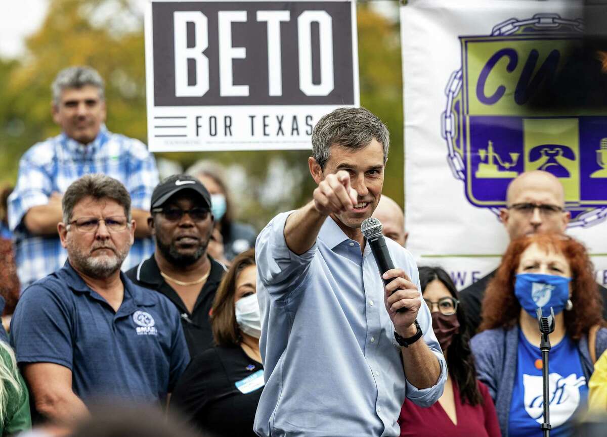 Texas Democratic gubernatorial candidate Beto O'Rourke speaks at a campaign rally on Tuesday, Nov. 16, 2021 in San Antonio, Texas. O'Rourke drew a large crowd at his first campaign event since announcing his candidacy on Monday, Nov. 15, for what could be a closely watched 2022 Texas gubernatorial race between O'Rourke and Republican incumbent Gov. Greg Abbott. (Jordan Vonderhaar/Getty Images/TNS)
