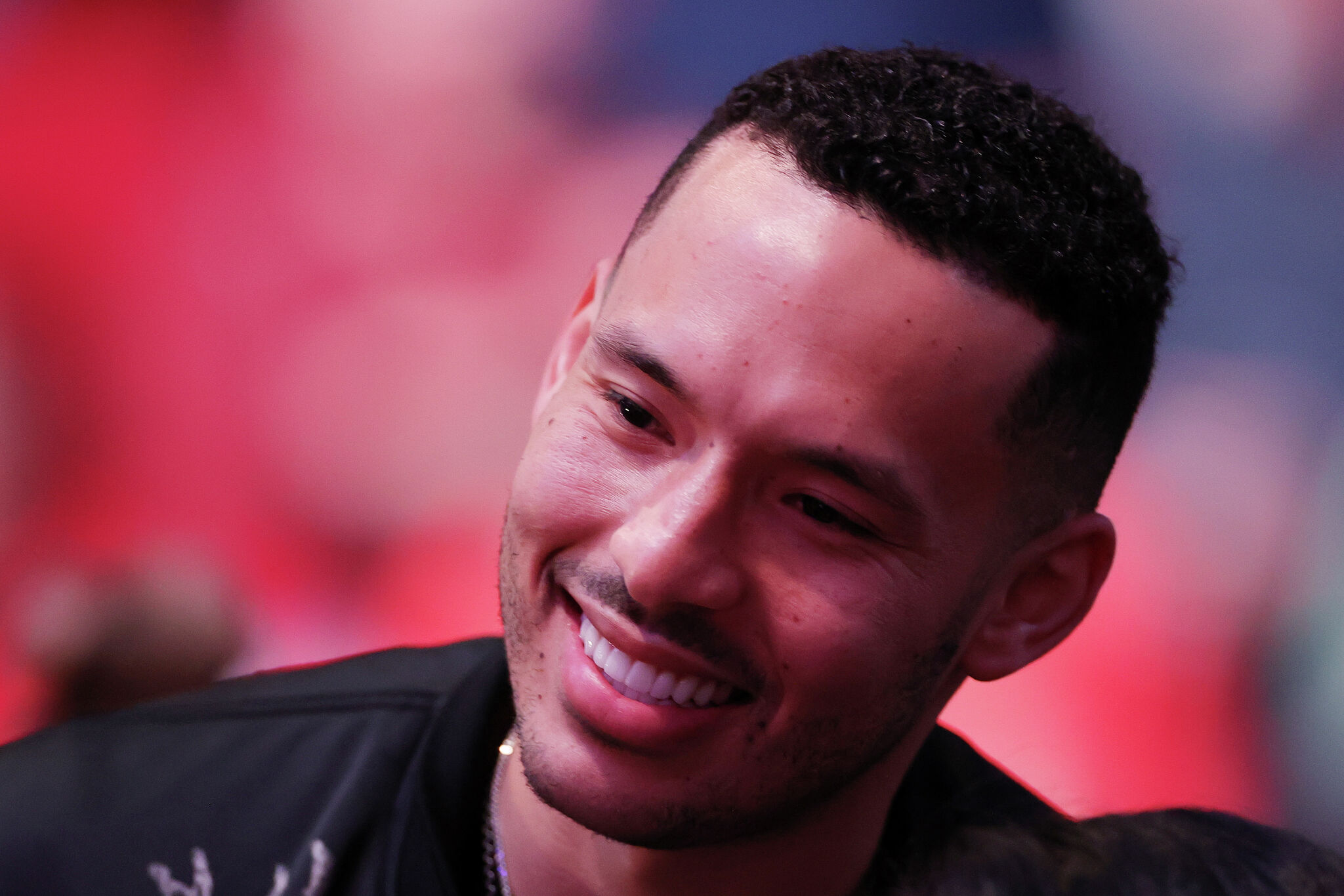 Carlos Correa at UFC 271 in Houston with Astros teammates