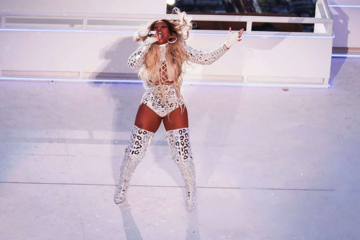 Mary J. Blige performs during the halftime show during Super Bowl LVI at SoFi Stadium in 2022. 