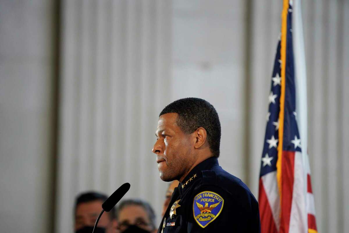 Police chief Bill Scott during a news conference at City Hall in San Francisco, Calif. A trio of San Francisco and state officials said Monday they intended to step in to help Scott and District Attorney Chesa Boudin renegotiate a frayed agreement spelling out how the two agencies work with each other during investigations into police use-of-force cases and police shootings.