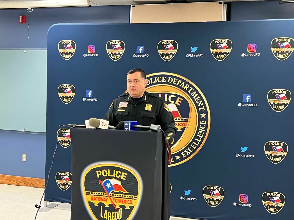 Laredo Police Chief Claudio Trevino Jr. held a press conference on Monday, Feb. 14, 2022 at LPD headquarters. Trevino discussed the triple homicide one day earlier outside of TKO Sports Cafe.