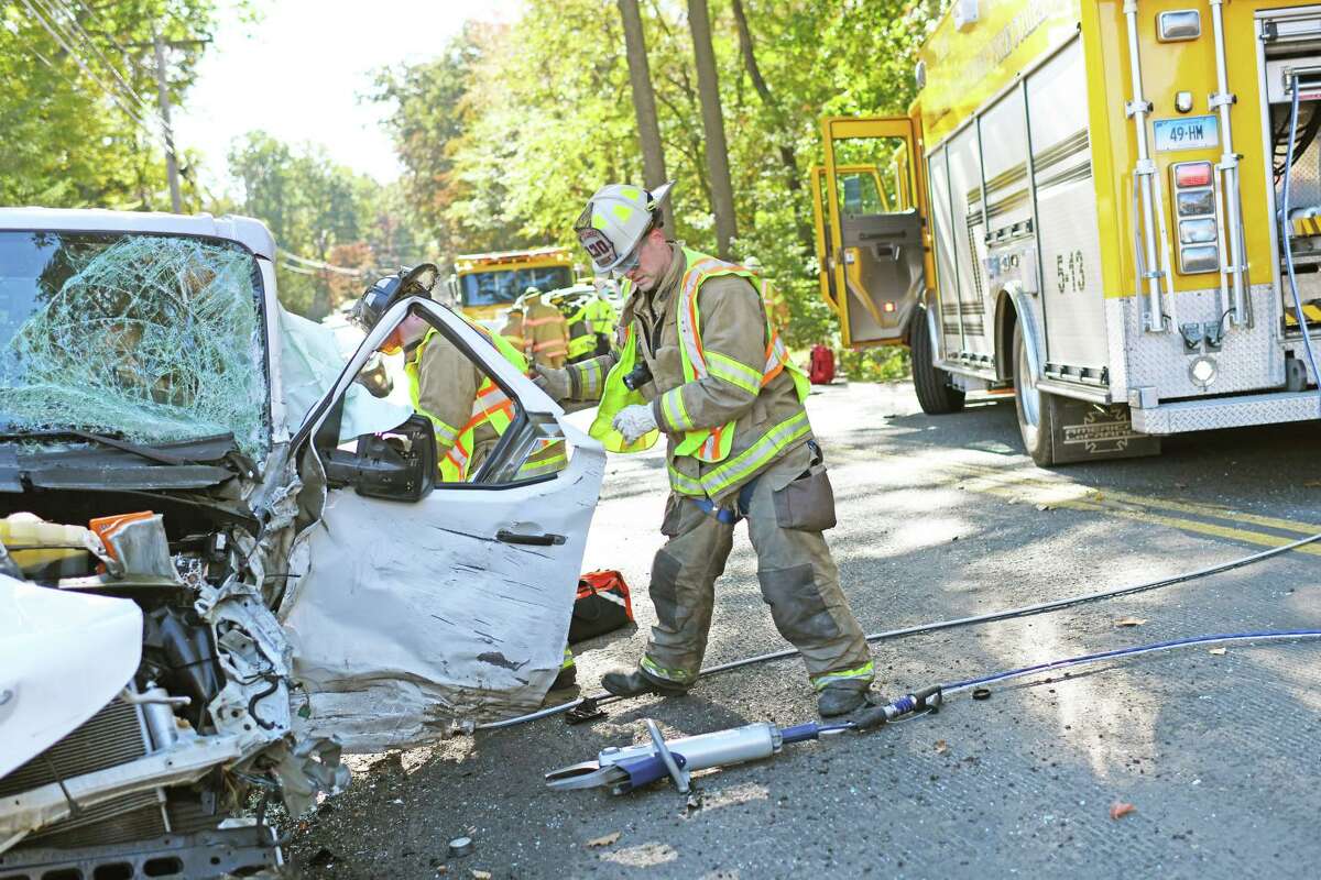Haddam Volunteer Fire Company are shown on scene during a motor vehicle accident on Killingworth Road Oct. 21.