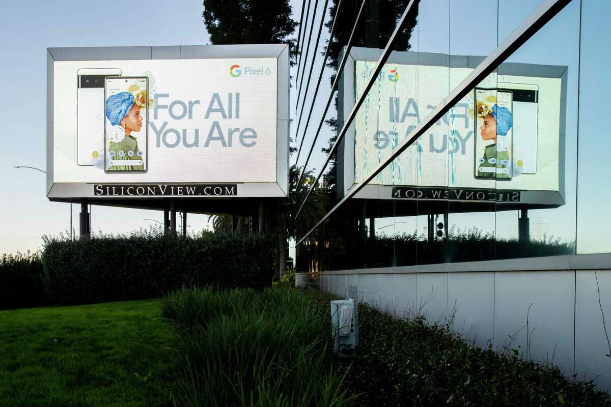 A digital billboard seen off of U.S. Route 101, Wednesday, Jan. 19, 2022, in San Carlos, Calif.