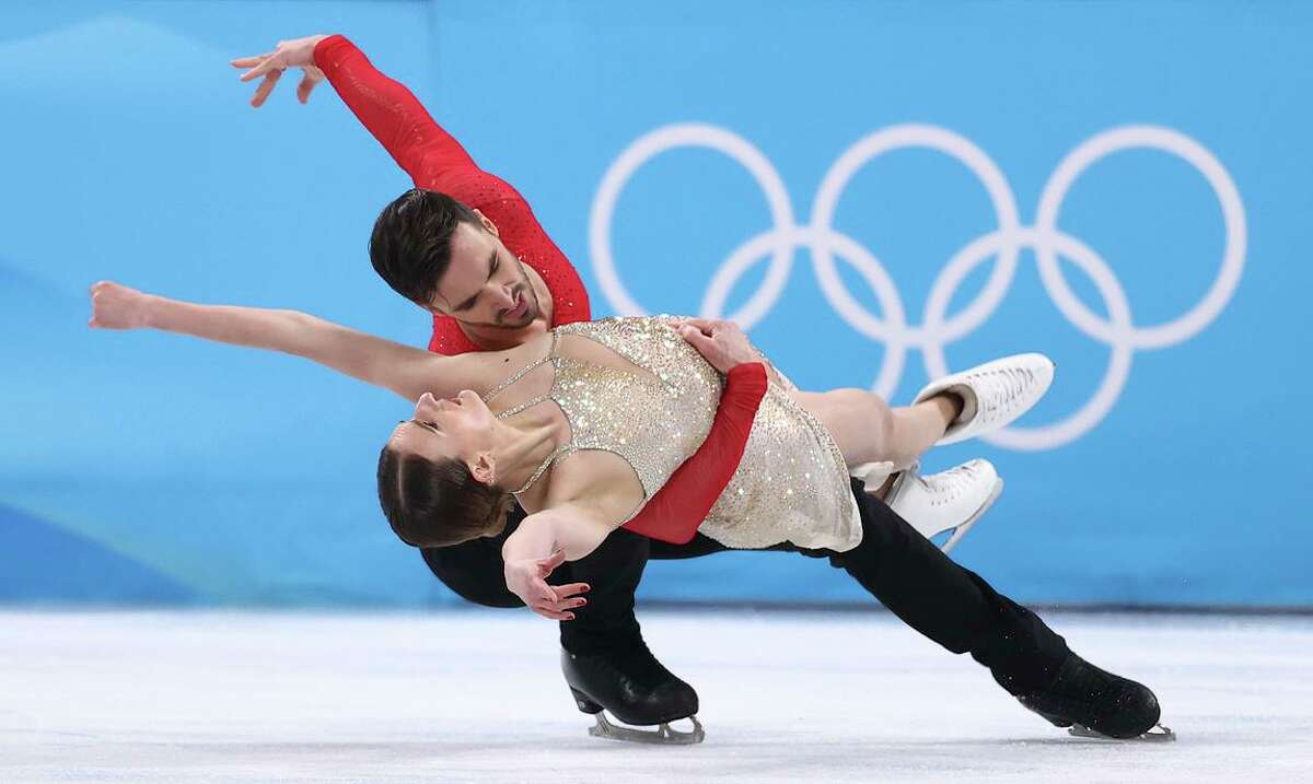Gabriella Papadakis and Guillaume Cizeron of Team France skate during the Ice Dance Free Dance on Day 10 of the Beijing 2022 Winter Olympic Games.