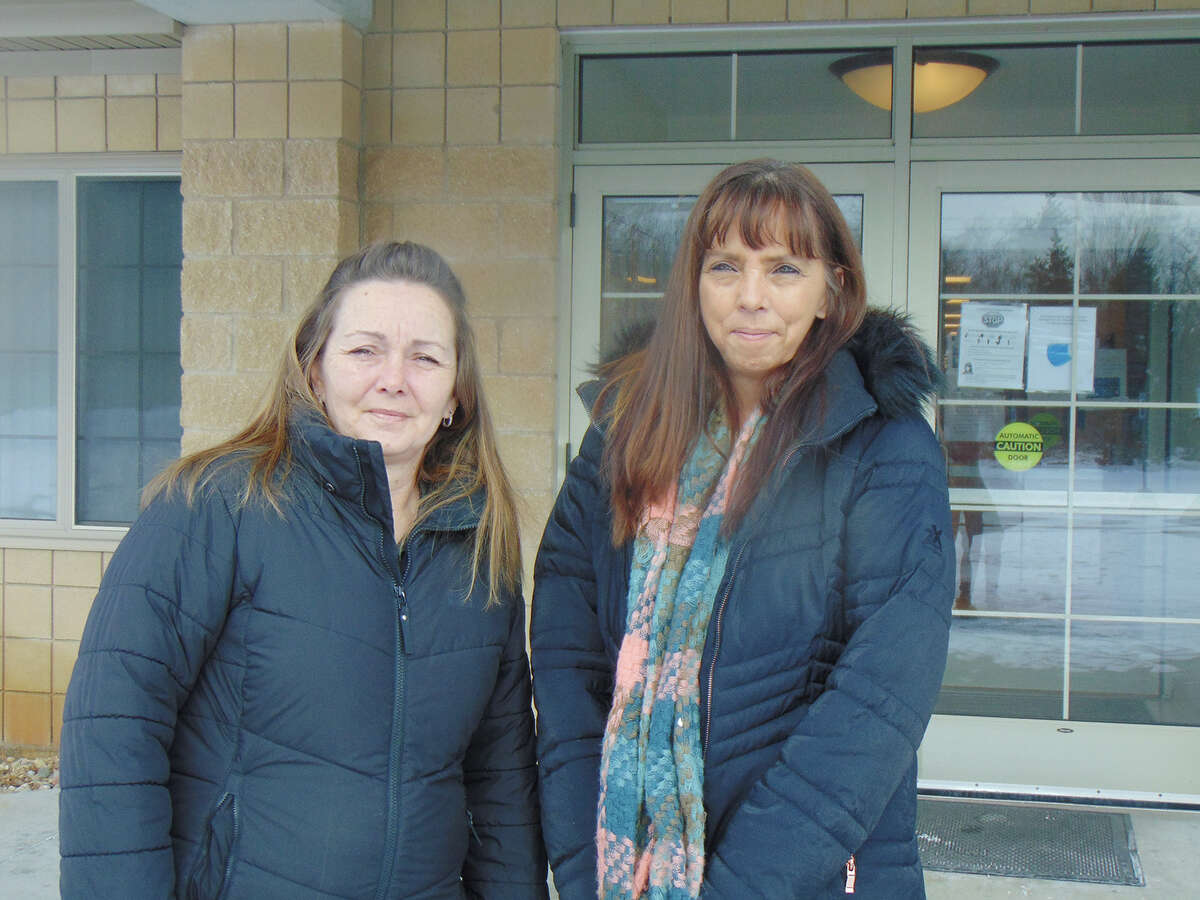Tiffany Landis and Patti Pacola of the Lake County Clerk's and Register of Deeds Office spread the love on Valentine's Day by dropping off flowers to residents at Grand Oaks.