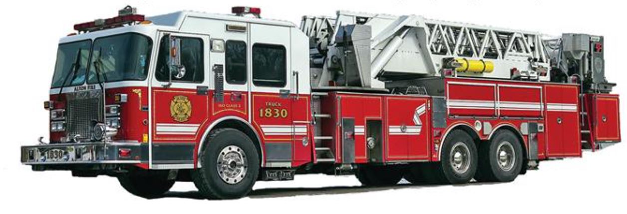 Ladder truck damaged at Alton fire