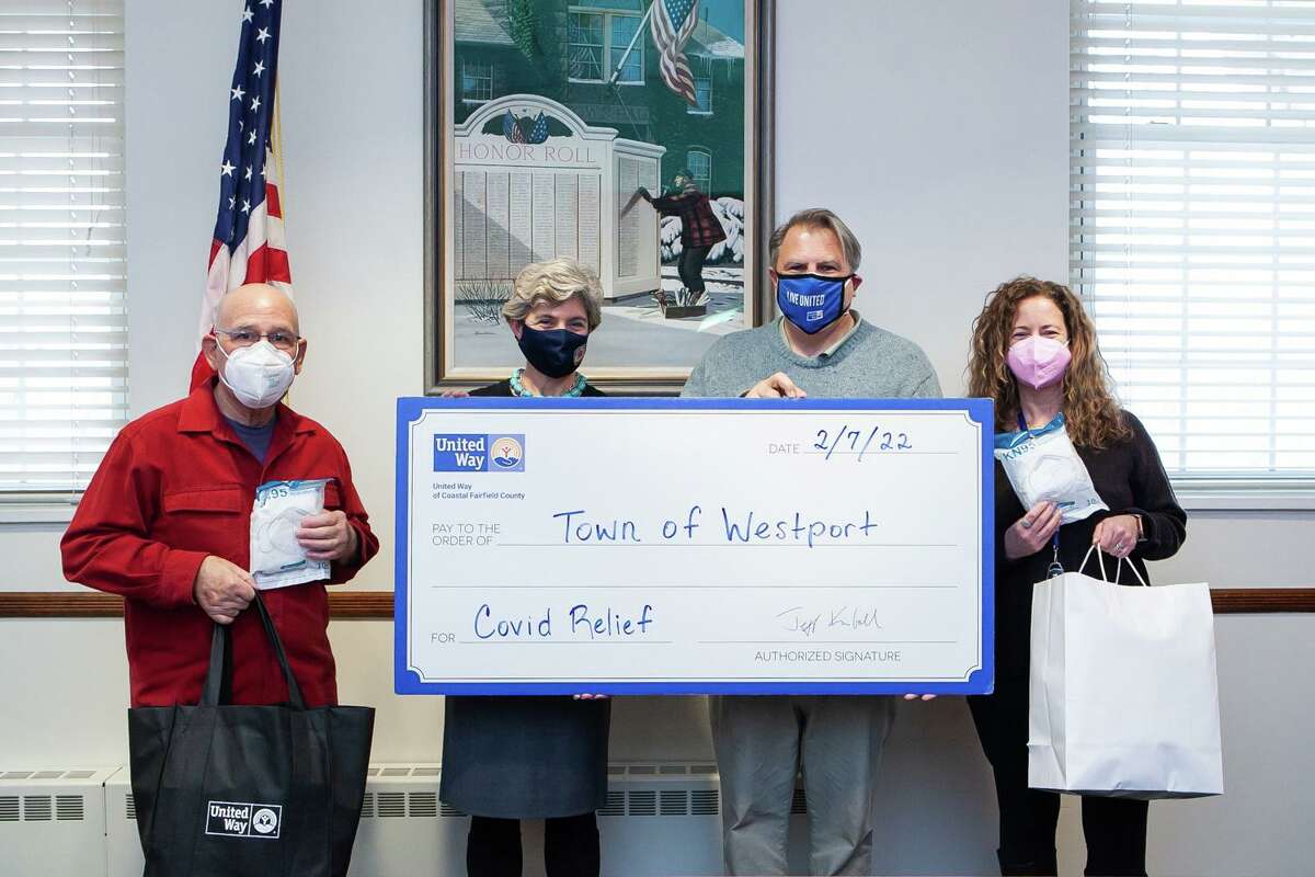 United Way of Coastal Fairfield County donates $2,000 for COVID relief to the town of Westport.