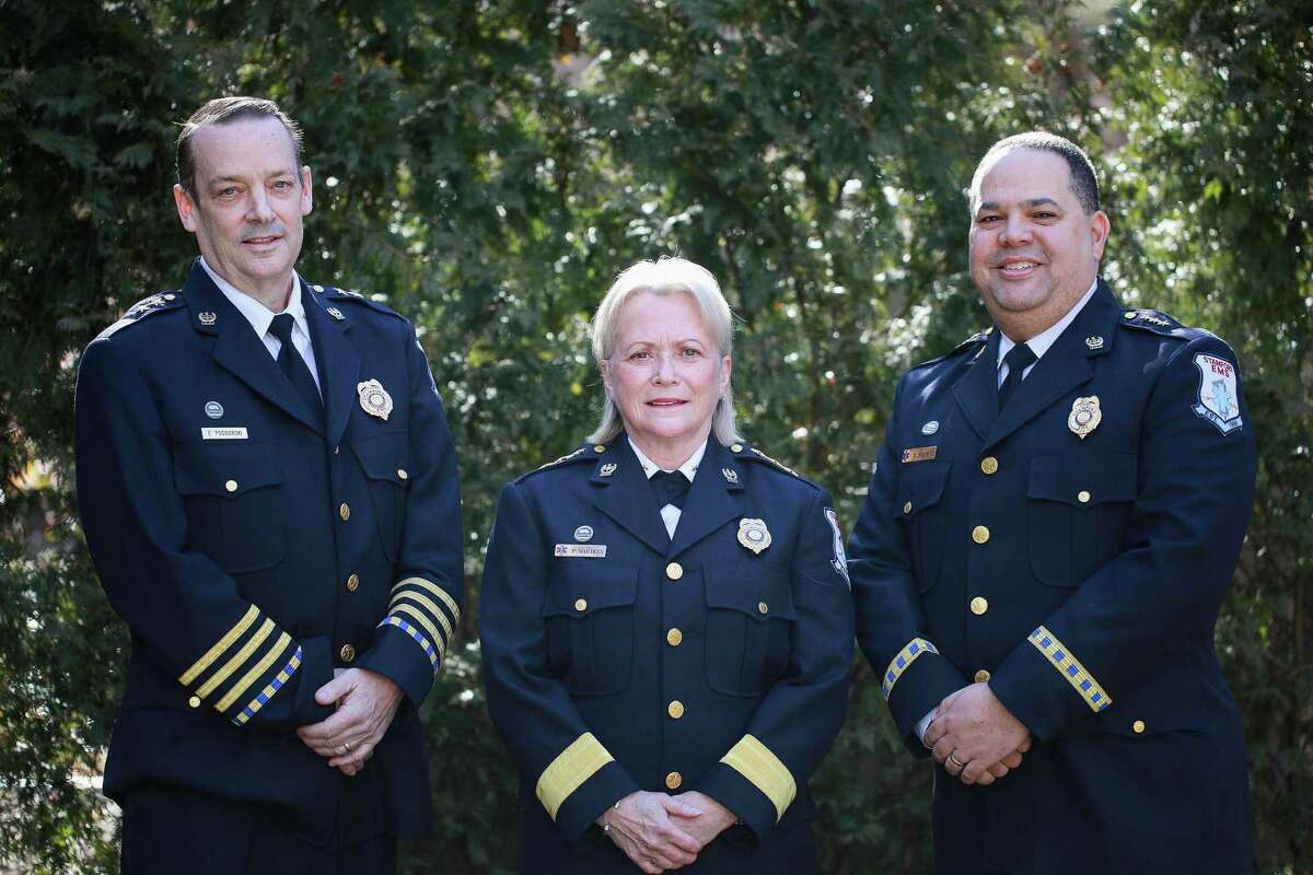 Left to right: Assistant Chief Edward Podgorski, current Chief/CEO Patricia Squires, upcoming Chief/CEO Edward Browne.