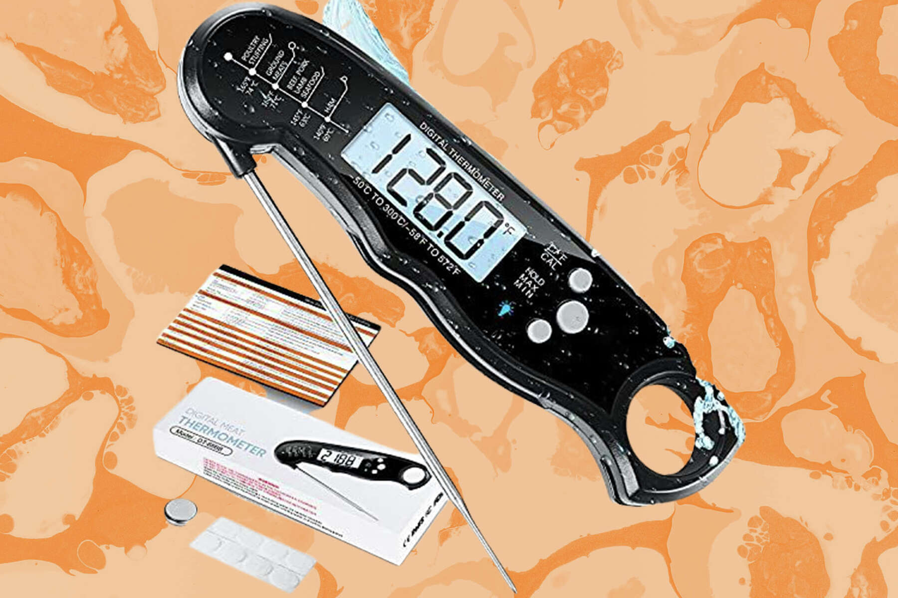 Kizen Instant Read Meat Thermometer - Best Waterproof Ultra Fast