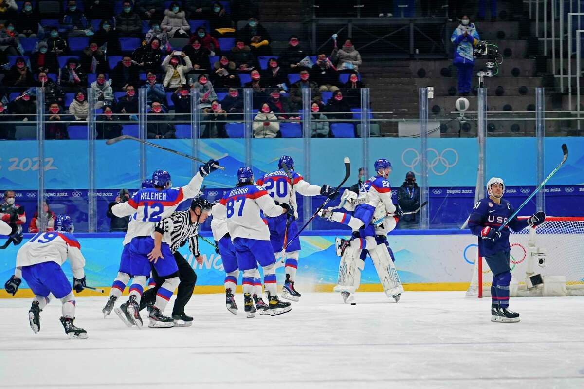The Slovakia men’s hockey team, which beat the United States in the quarterfinals, meets Finland in a semifinal at 8 p.m. Thursday (Channel 11, Channel 3, Channel 8, USA Network).