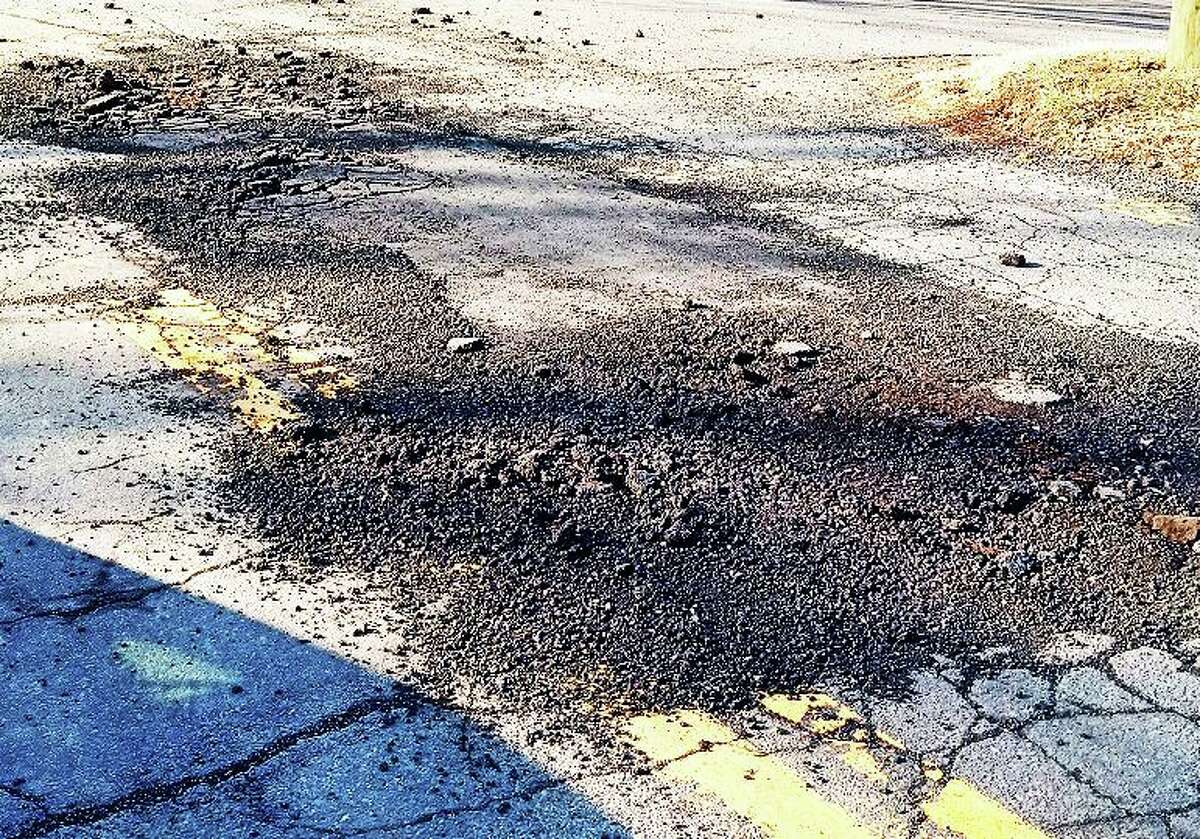 Middletown patched potholes up to six inches deep a week ago on Atkins Street, from Country Club Road to Footit Drive, according to Ken McClellan, who lives nearby. “They are already crumbling, creating a driving hazard of chunks of blacktop being thrown up by passing vehicles,” he said.