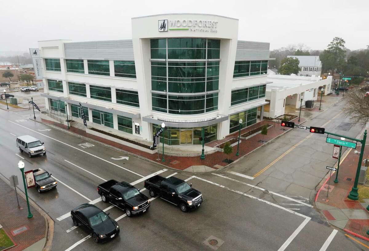 Woodforest National Bank’s new 32,800-square-foot mix-use complex is seen, Wednesday, Feb. 16, 2022, in Conroe.