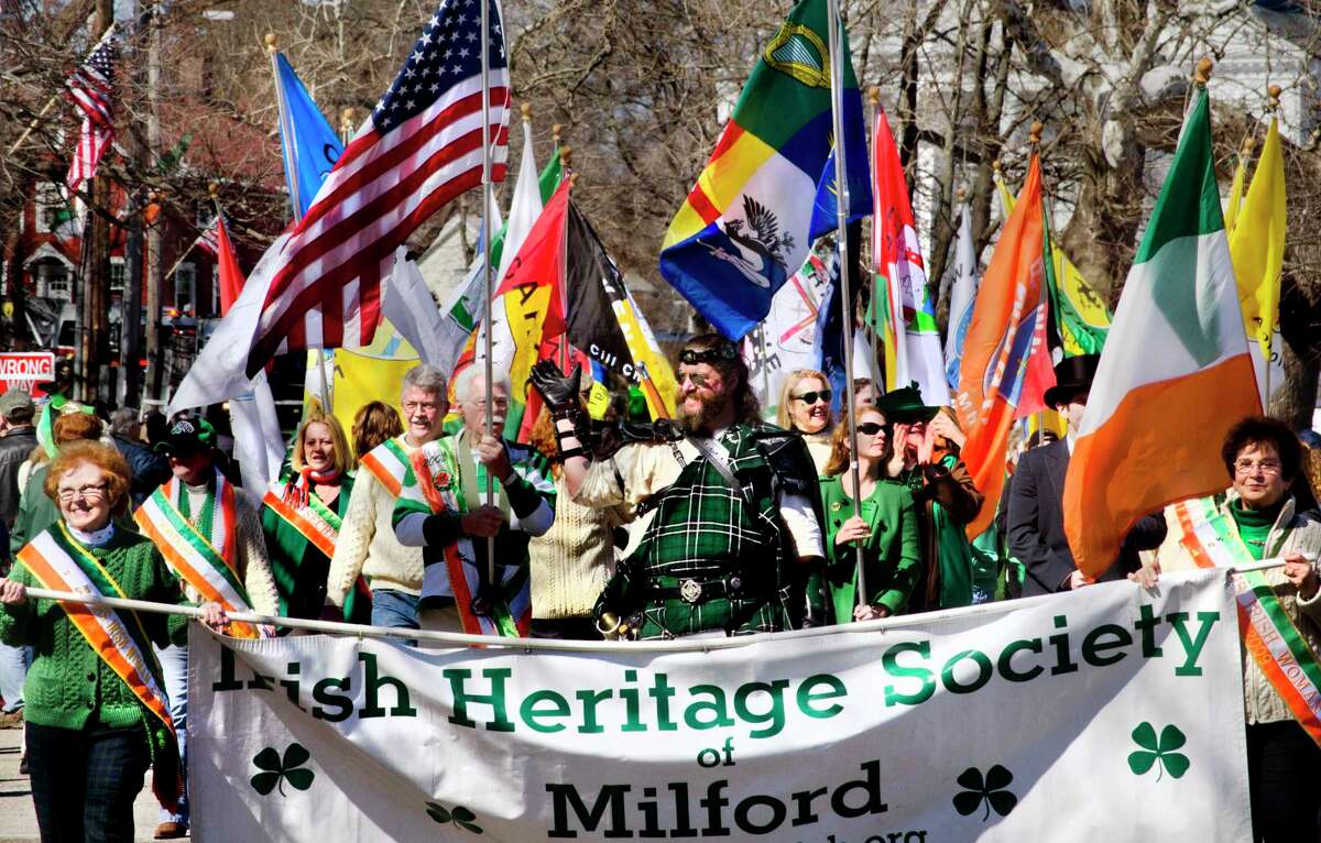 Milford St. Patrick's Day Parade--The Irish Heritage Society walks the route. SocietyMelanie Stengel/Register mstengel@nhregister.com