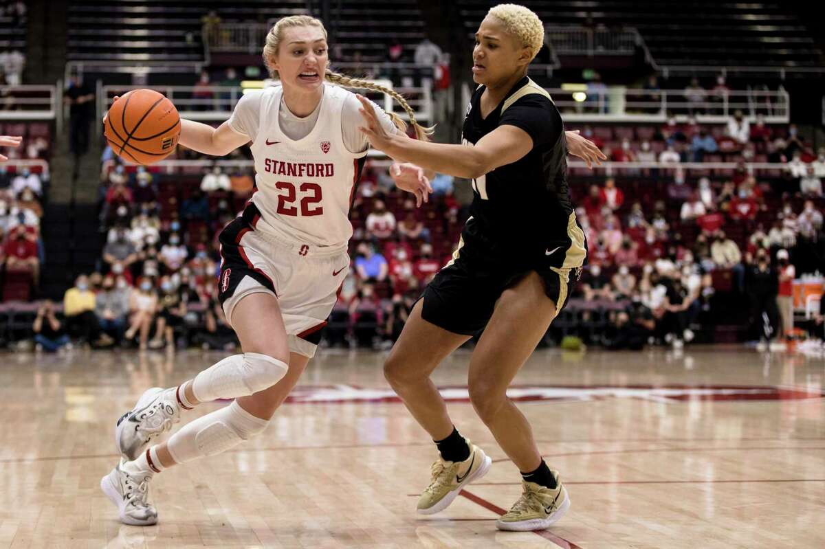 Cameron Brink (22) and her Stanford teammates will play at Oregon State at 7 p.m. Friday. (Pac-12 Network)