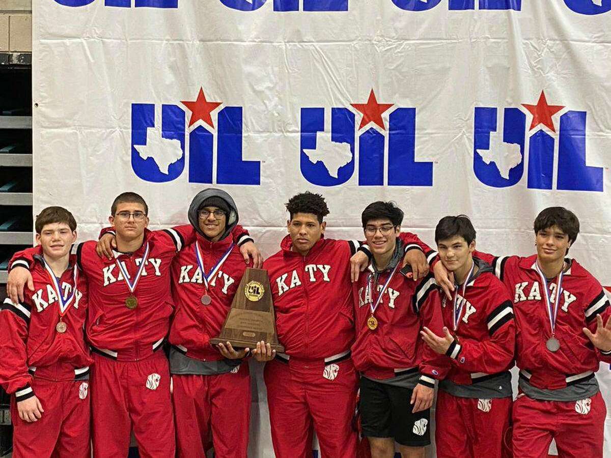 The Katy boys wrestling team won the Region III-6A championship at the Merrell Center, advancing five wrestlers to the UIL state tournament.