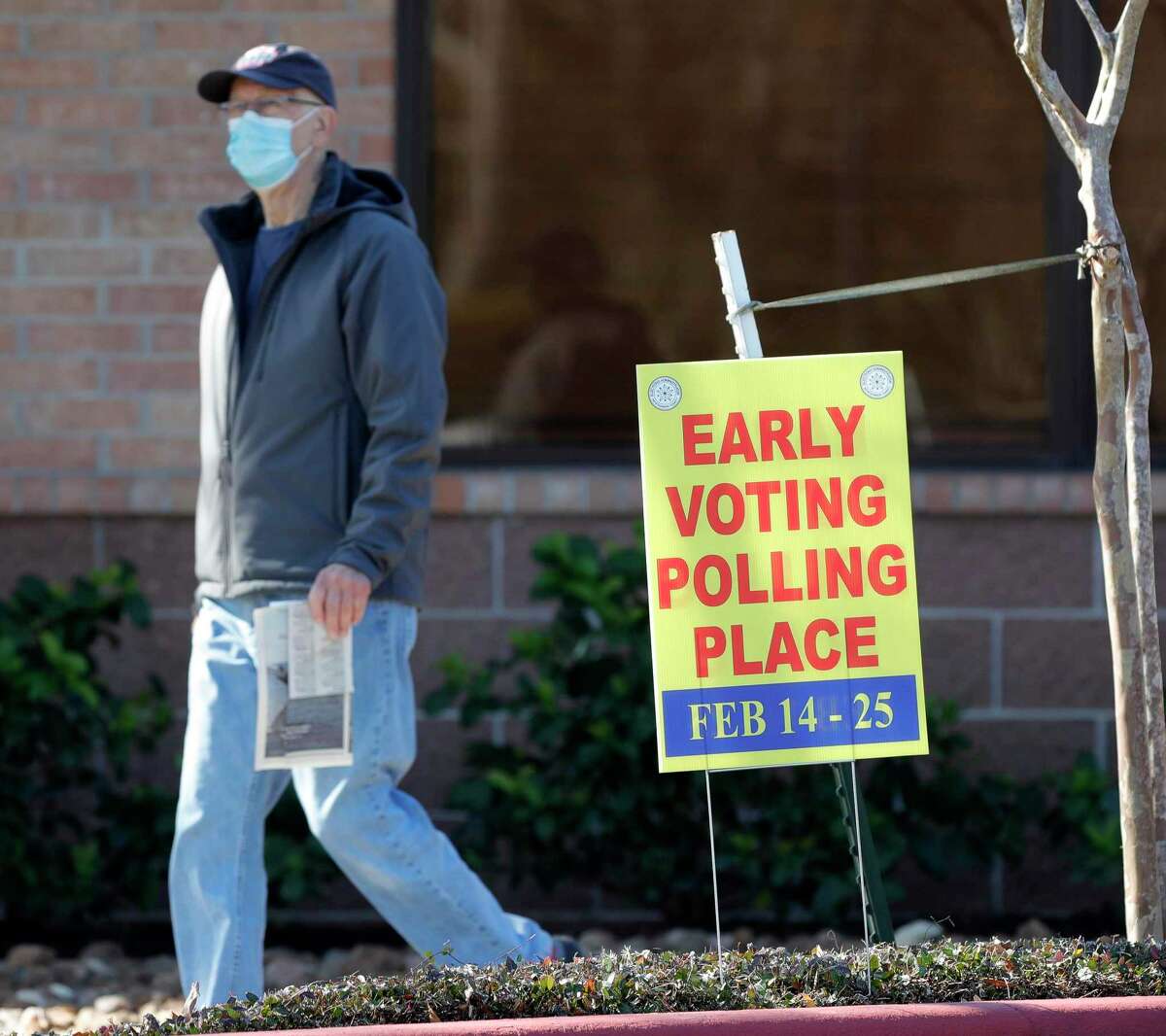 Voters head to the polls on the second day of Early Voting at the South Montgomery County Community Center, Tuesday, Feb. 15, 2022, in The Woodlands.