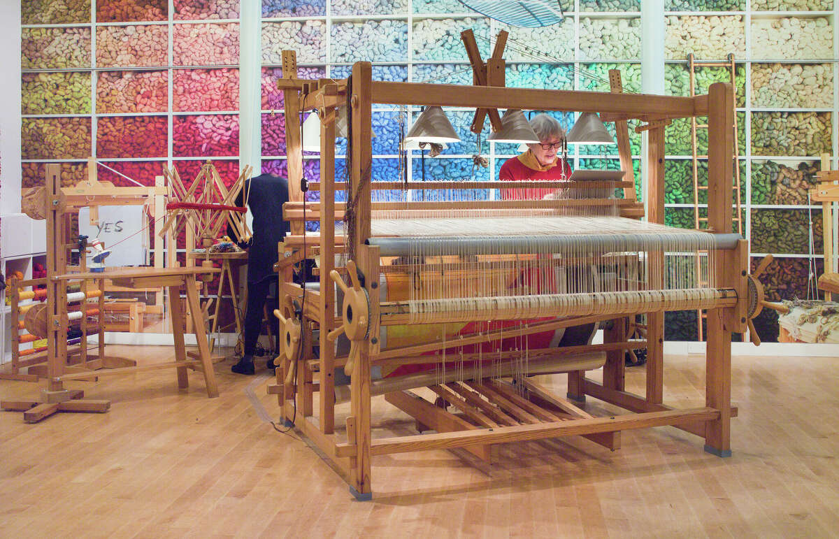 Helena Hernmarck: Weaving in Progress (installation view), The Aldrich Contemporary Art Museum, October 14, 2018 to January 27, 2019.
