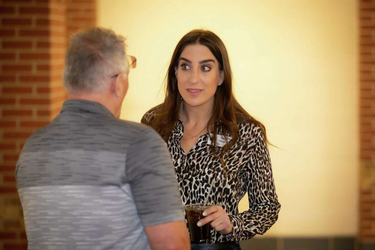 Christian, Stogner Headed To Runoff In RRC Race - Midland Reporter-Telegram 3 Railroad Commissioner candidate Sarah Stogner mingles before a panel discussion between the four candidates February 17, 2022 at Midland County Horseshoe Arena?•s Education Room. The event was hosted by the Permian Basin section of the Society for Sedimentary Geology and the Permian Basin Association of Pipeliners and featured candidates Tom Slocum, Sarah Stogner, Dawayne Tipton, and Jaime Diez. Photo Credit: The Oilfield Photographer, Inc.