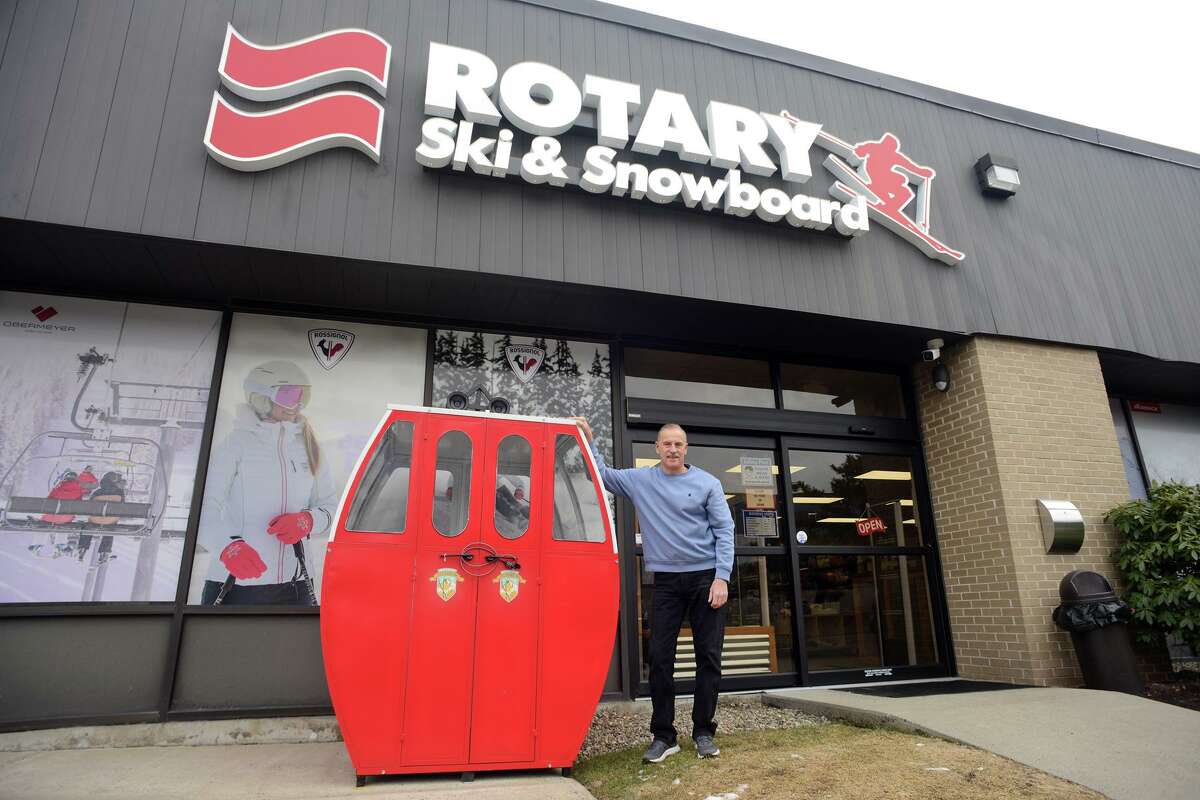 Owner Mark Quiriconi poses in front the new Rotary Ski & Snowboard location on Lordship Blvd., in Stratford, Conn. Feb. 16, 2022.