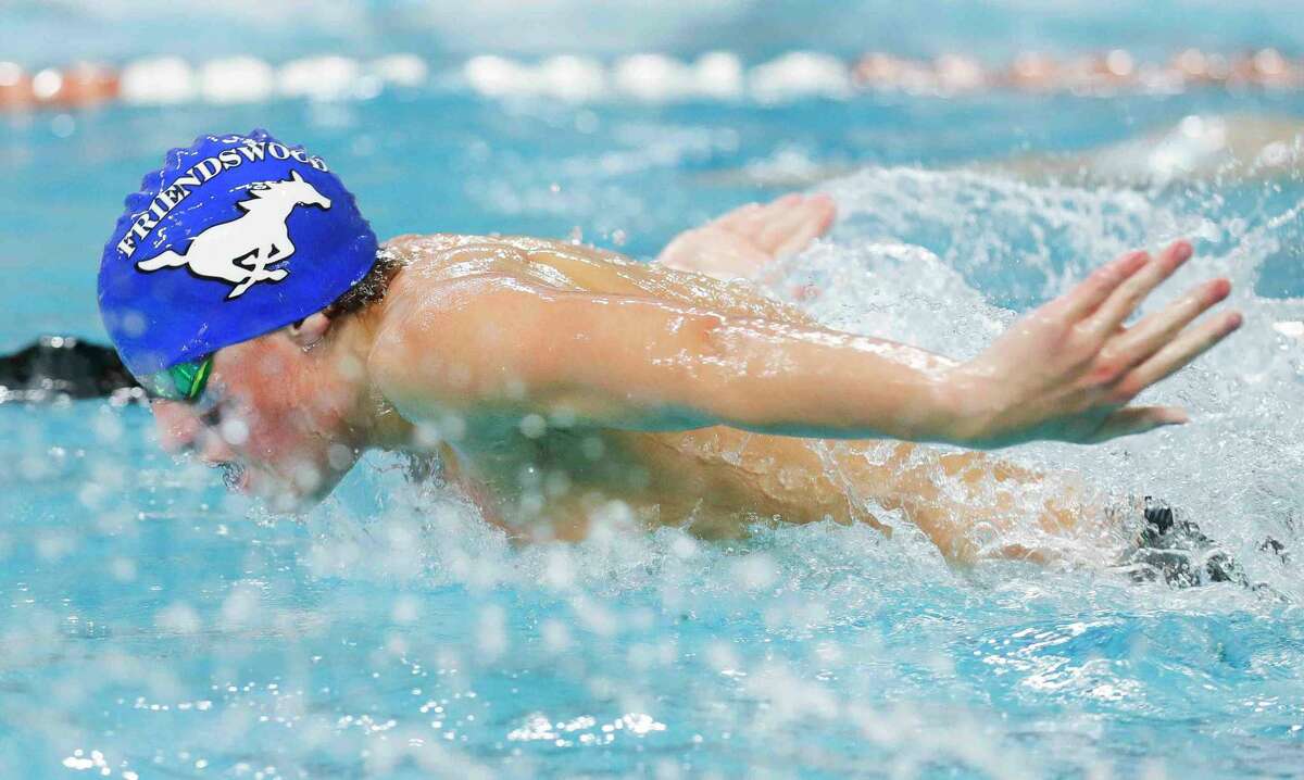 Marshall Odom of Friendswood competes in the Class 5A boys 200-yard butterfly during the UIL State Swimming and Diving Championships Saturday in Austin.