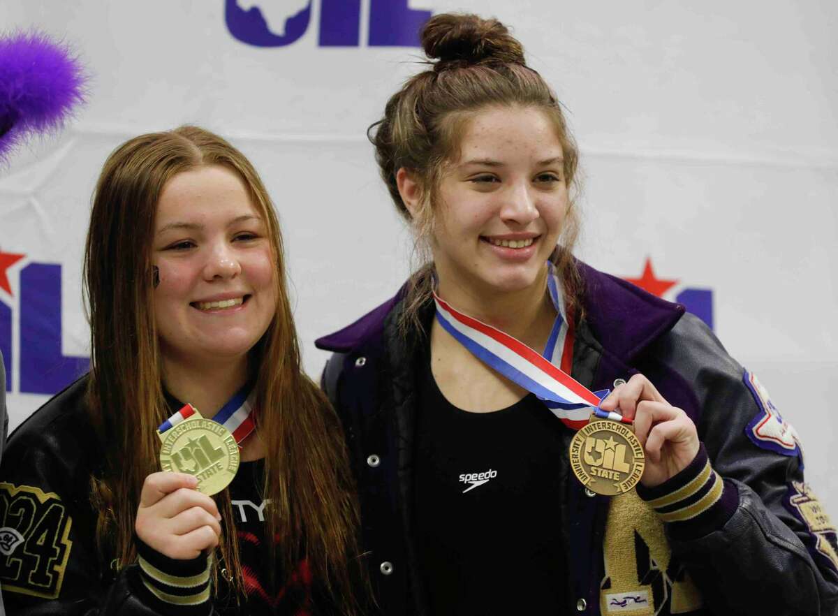 Kaitlyn Weightman of Montgomery finished third in the Class 5A girls 200-yard freestyle during the UIL State Swimming and Diving Championships at Lee & Joe Jamail Texas Swimming Center, Saturday, Feb. 19, 2022, in Austin.