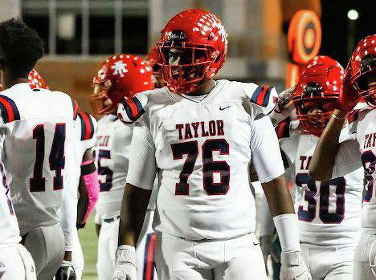 Alief Taylor senior offensive lineman Chizara Alegbe earned all-state honorable mention in Class 6A, as voted by the Texas Sports Writers Association. Alegbe signed with Tyler Junior College.