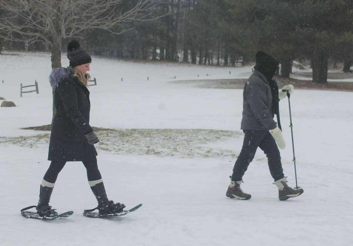 Saturday's snowshoe walk at Manistee National Golf & Resort was a scaled-down version of the Stomp Out Cancer Fund's Snowshoe Stampede event which was canceled last year because of the coronavirus pandemic.