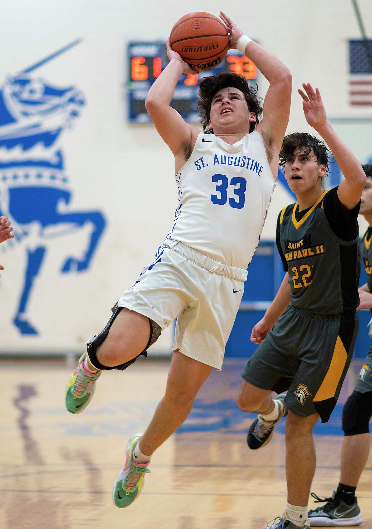 Estevan Barrientos and St. Augustine will face off with the Geneva School of Boerne in the first round of the TAPPS 5A basketball playoffs Saturday.