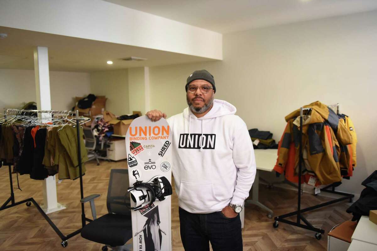 Danny Hairston, founder and CEO of Shred Foundation on Monday, Feb. 21, 2022, at his offices at Blake Annex in Albany. Shred works to introduce snowboarding to youth in rural and urban areas. The company started in Newburgh and is expanding/moving its headquarters to Albany.
