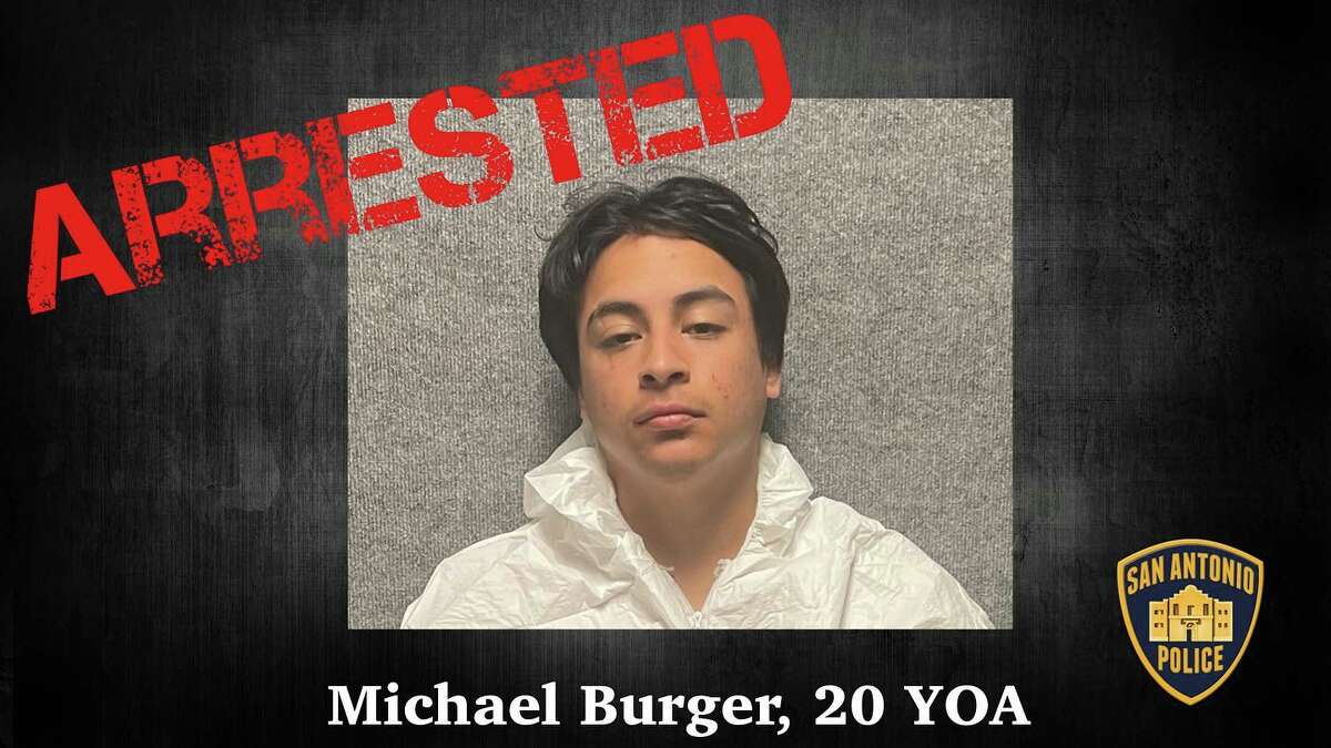Michael Burger, 20, was arrested by San Antonio police Sunday in connection with the shooting deaths of two people in a suspected domestic violence incident. 