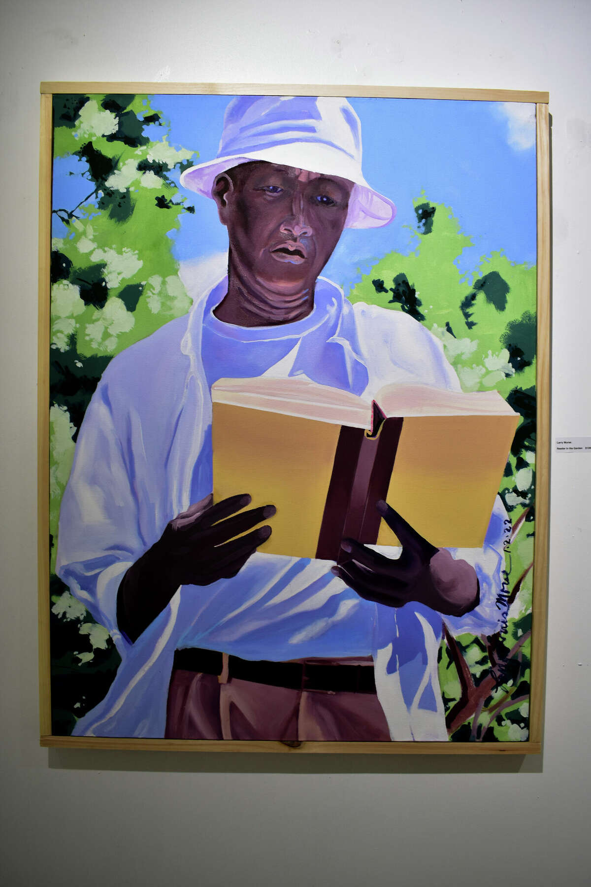 Larry Morse's paintings of the collection "Black Men Reading" presented at City Lights Gallery's "Absorption and Reflection" exhibit on Feb. 20, 2022. 