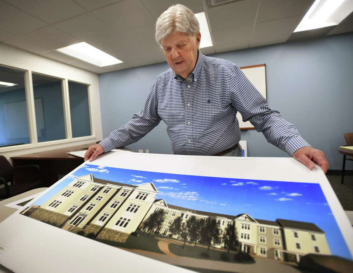 Owner Bob Gillon of 3 Parklands Drive discusses his newly approved sixty unit apartment complex scheduled to begin construction on the property this fall in Darien, Conn. on Thursday, February 17, 2022.