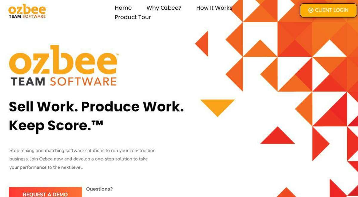 The homepage for Ozbee Team Software, developed by Beldon Roofing to provide a one-stop shop for construction companies.