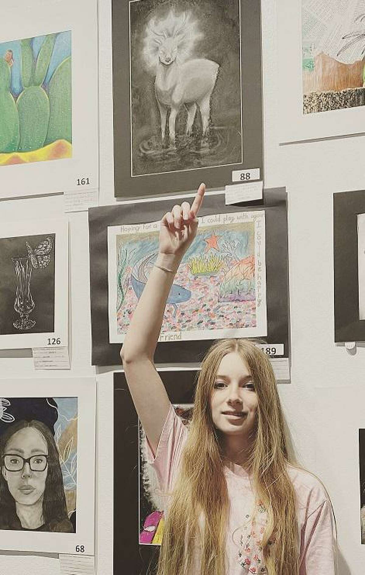 “Holy,” a charcoal drawing by Fairmont Junior High School eighth-grade student Alexianne Clay, is a finalist in the Middle School Art Competition conducted by the Bayou City Art Festival.