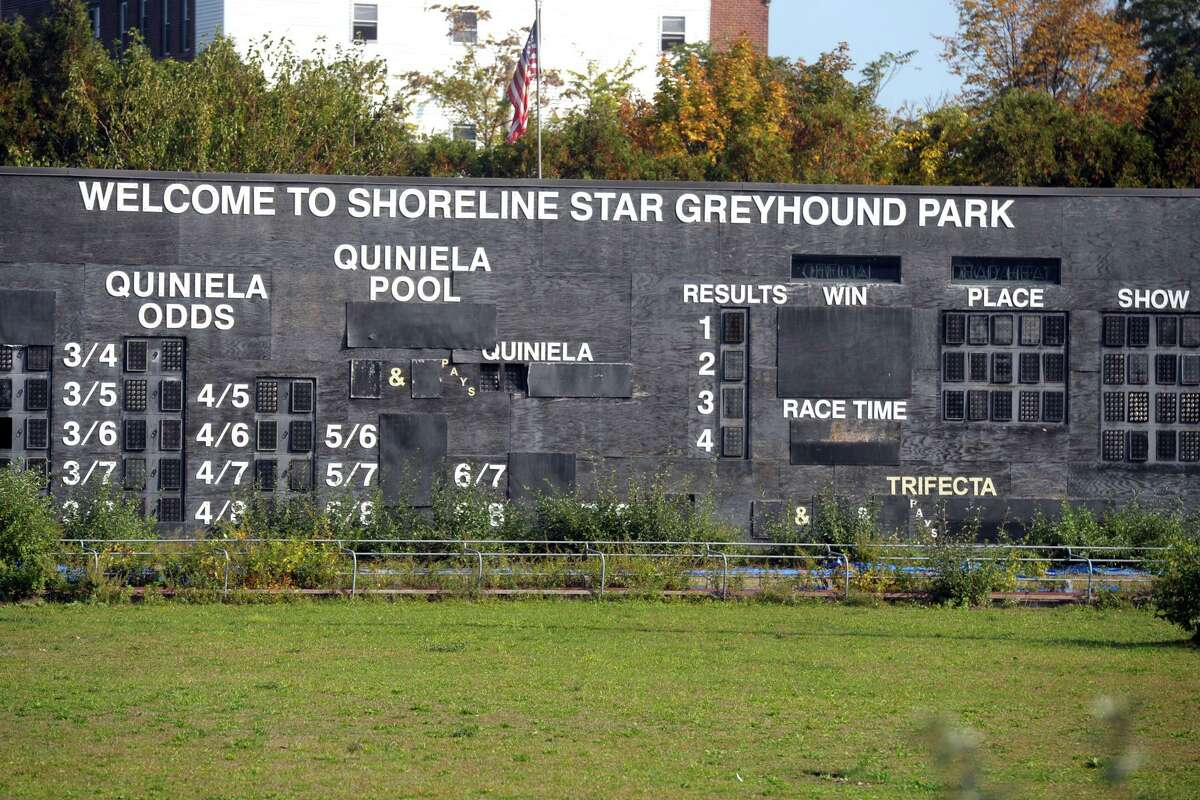 The former greyhound racing track behind Winners Shoreline Star, in Bridgeport, Conn. Oct. 22, 2020.