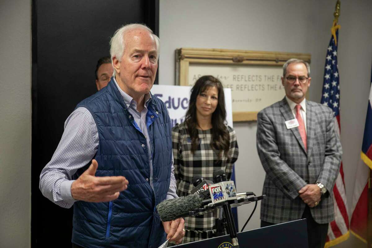 U.S. Sen. John Cornyn held a press conference about the Trafficking Victims Protection Act on Feb. 22 at Reflection Ministries. Jacy Lewis/Reporter-Telegram