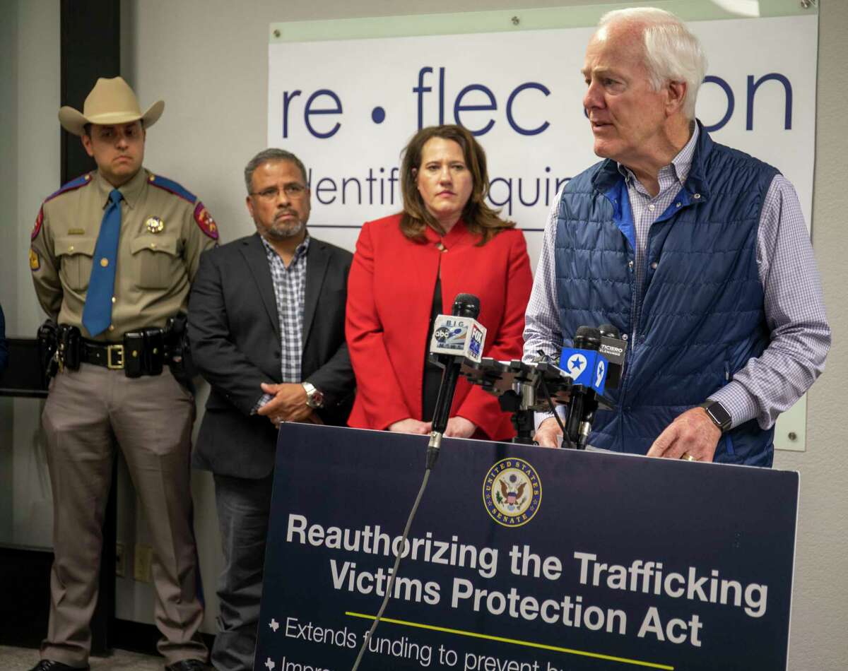 U.S. Sen. John Cornyn held a press conference about the Trafficking Victims Protection Act on Tuesday, Feb. 22, 2022 at Reflection Ministries. Jacy Lewis/Reporter-Telegram