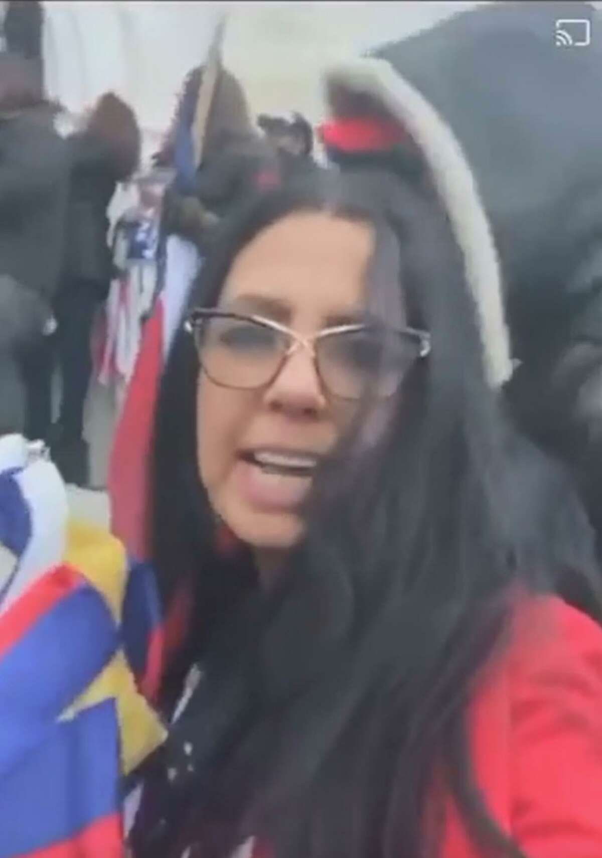 Mariposa Castro, formerly of Gilroy, was expected to be sentenced on Wednesday, Feb. 23, after pleading guilty for her role in the storming of the U.S. Capitol on Jan. 6, 2021. Prosecutors shared photos of Castro taken that day.
