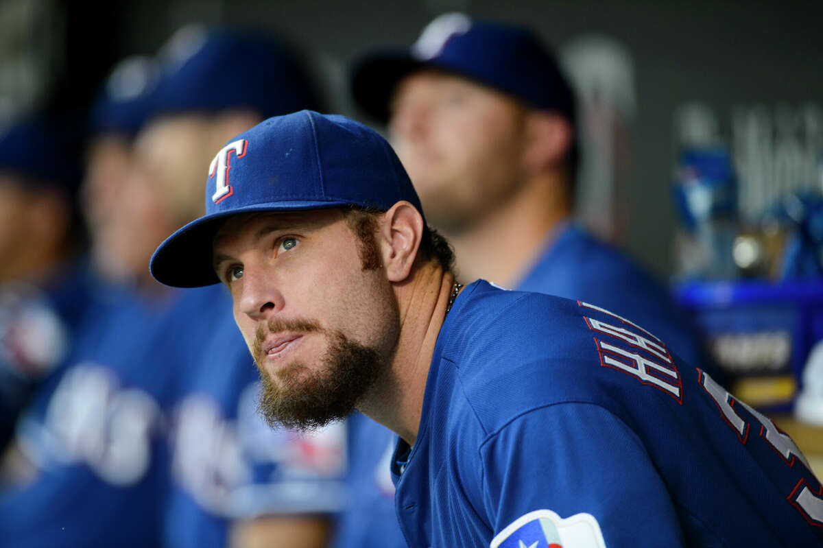 MINNEAPOLIS, MN - AUGUST 12: Josh Hamilton #32 of the Texas Rangers looks on during the game against the Minnesota Twins on August 12, 2015 at Target Field in Minneapolis, Minnesota. The Twins defeated the Rangers 11-1. (Photo by Hannah Foslien/Getty Images)