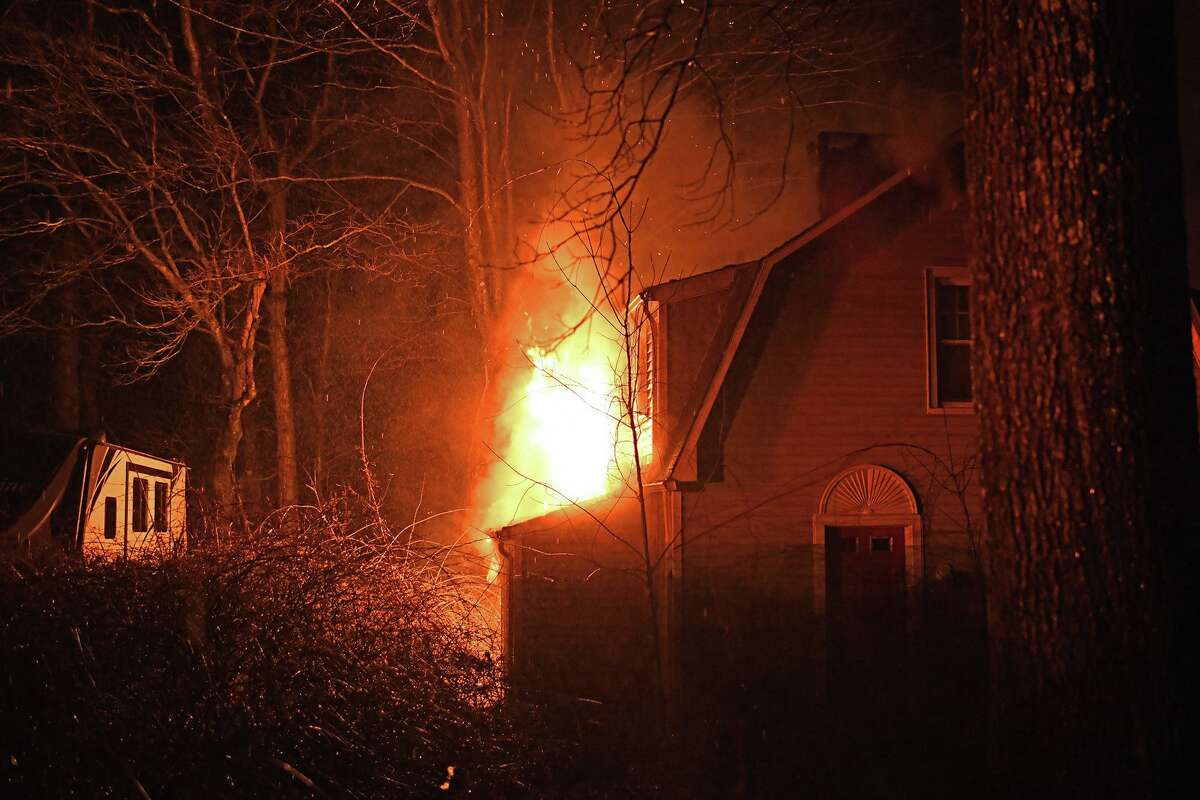 Units responded to a Hidden Lake Road home in Higganum, Conn., around 9:45 p.m. Tuesday, Feb. 22, 2022, for a reported fire and found heavy smoke and fire.