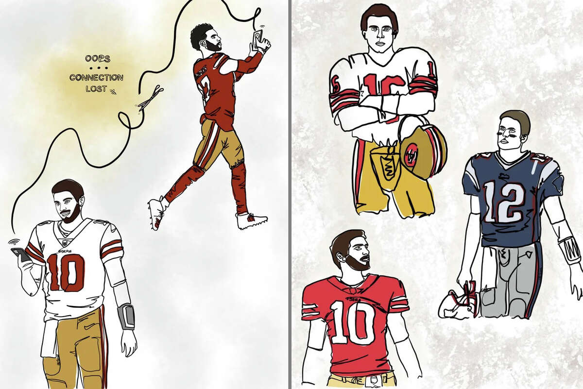 Ritos Carvalho meninės pagarbos 49ers gynėjui Jimmy Garoppolo pavyzdys.