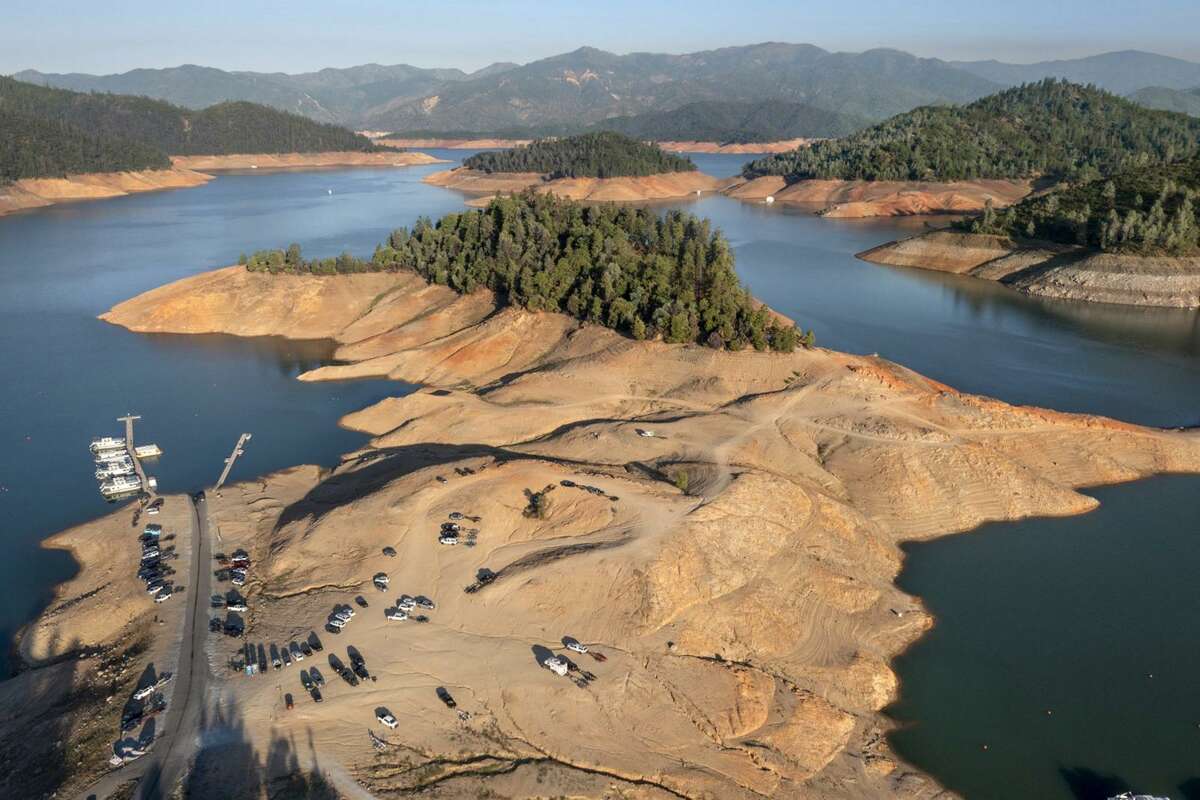Water levels at Lake Shasta were low as drought conditions persisted last June.