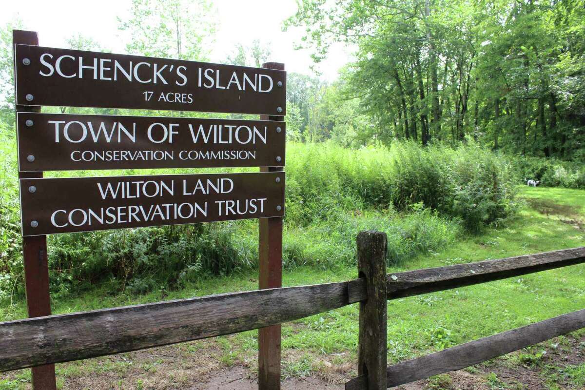 Town officials are discussing the addition of a child's playground, as well as a new parking lot and improved entrance at Schenck's Island in Wilton.