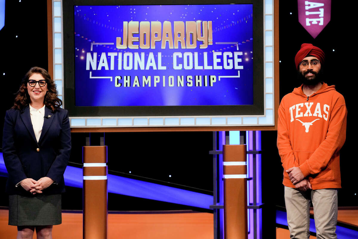 "Jeopardy! National College Championship," hosted by Mayim Bialik, debuts TUESDAY, FEB. 8 on ABC. Produced by Sony Pictures Television, "Jeopardy! National College Championship" is a multiconsecutive-night event that features 36 students from 36 colleges and universities from across the country, battling head-to-head for nine days of intense competition. (Casey Durkin/ABC via Getty Images)