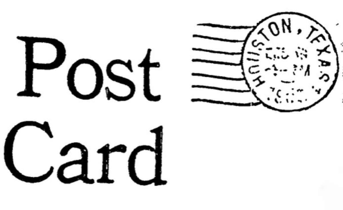 Post Card logo as it originally appeared in the Houston Post on George Fuermann's columns.