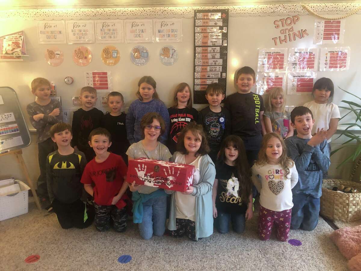 The Caseville first grade class recently planted a time capsule that they will open during their senior year.
