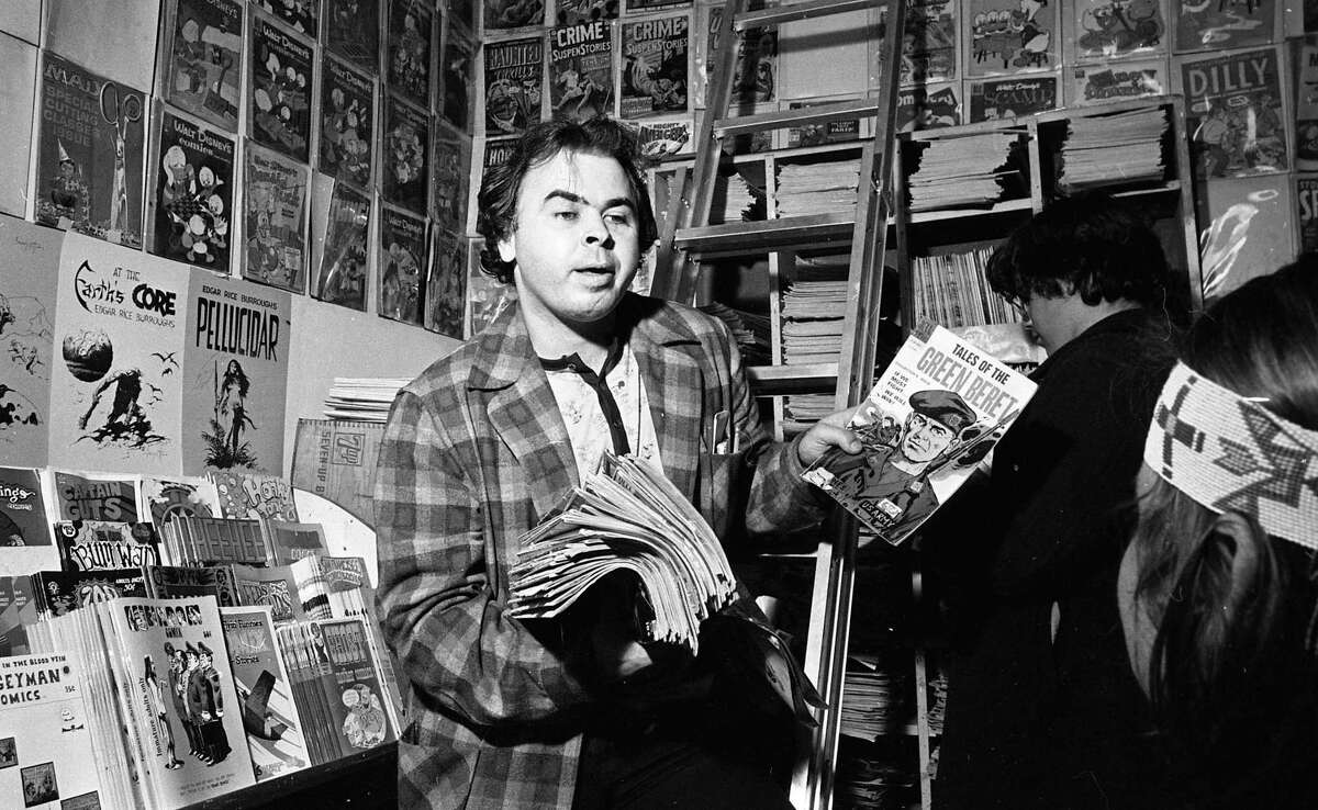 Nov. 17, 1971: Gary Arlington sorts through comics at the San Francisco Comic Book Company. The Mission District comic book shop was one of the first comics-only stores in the U.S.