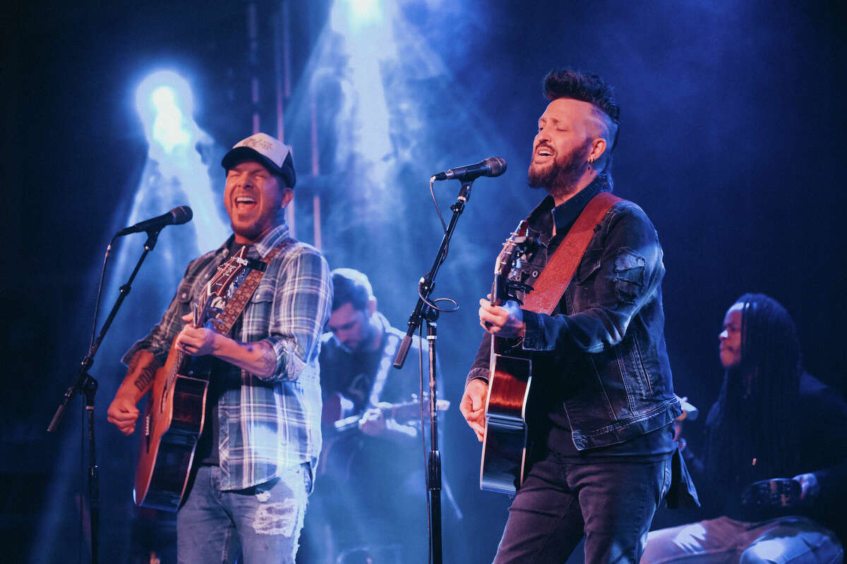 Chris Lucas and Preston Brust of LOCASH perform at 3rd & Lindsley on Sept. 28, 2020 in Nashville, Tennessee. 