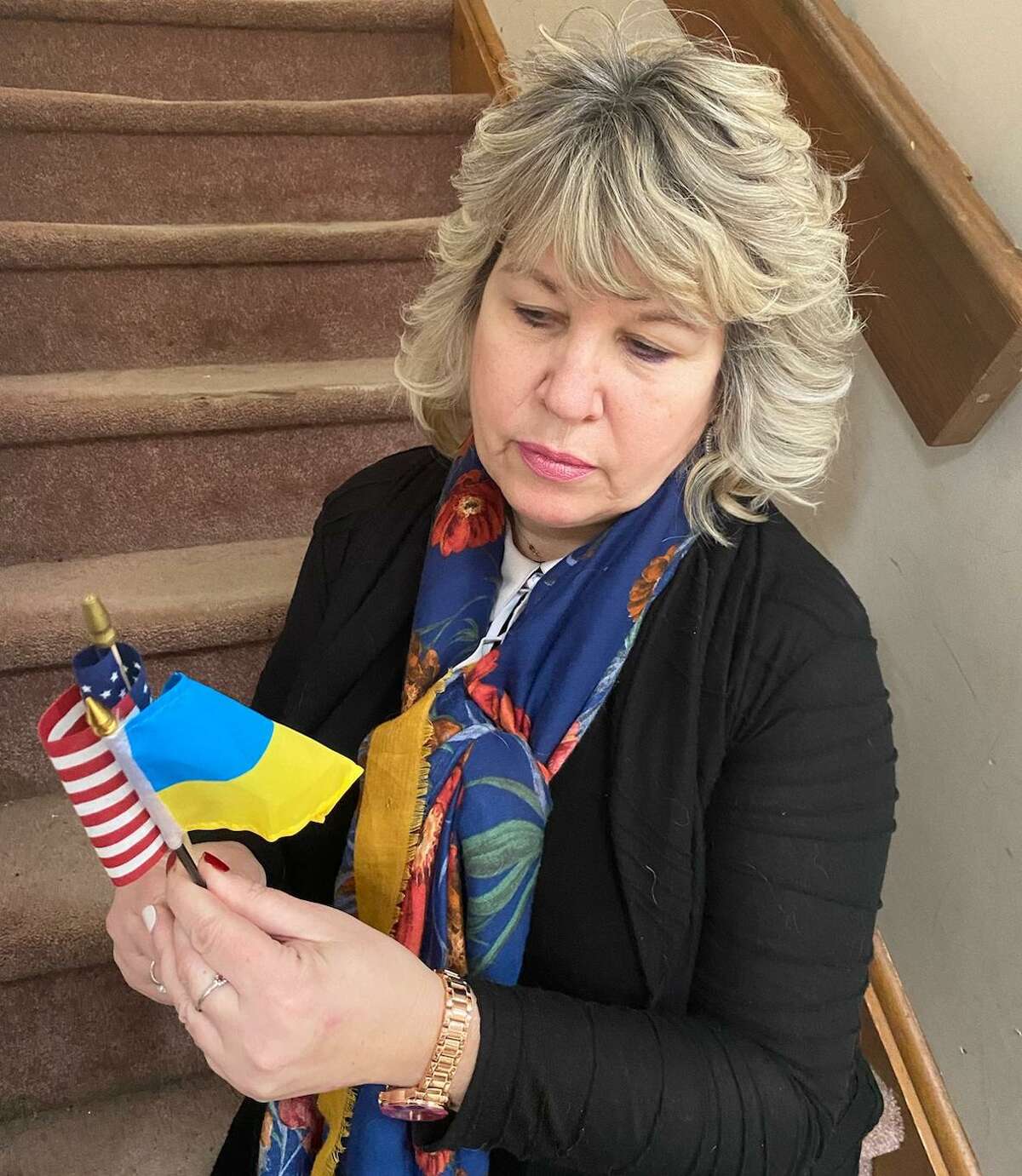 Halia Lodynsky of Bethany, a member of Ukrainian Congress Committee of America, and an activist who decries Russia’s military movement into Ukraine.