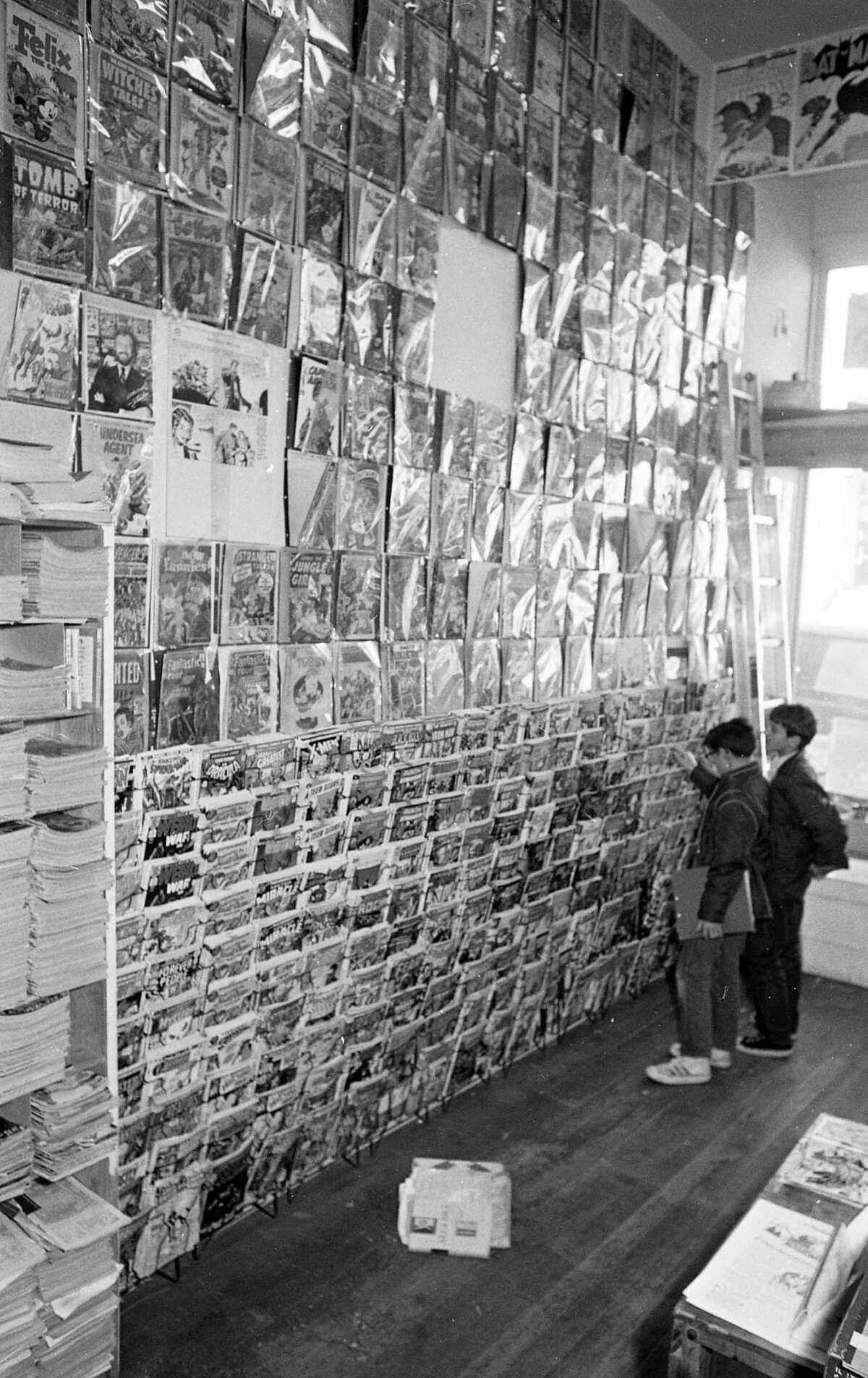 November 17, 1971: A scene at the San Francisco Comic Book Company in 1971. The Mission District comic book store, founded by Gary Arlington, was one of the first comic book stores in the United States.
